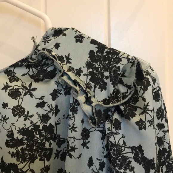 Zara Silky Blue Floral Midi Dress, M - Picture 8 of 9